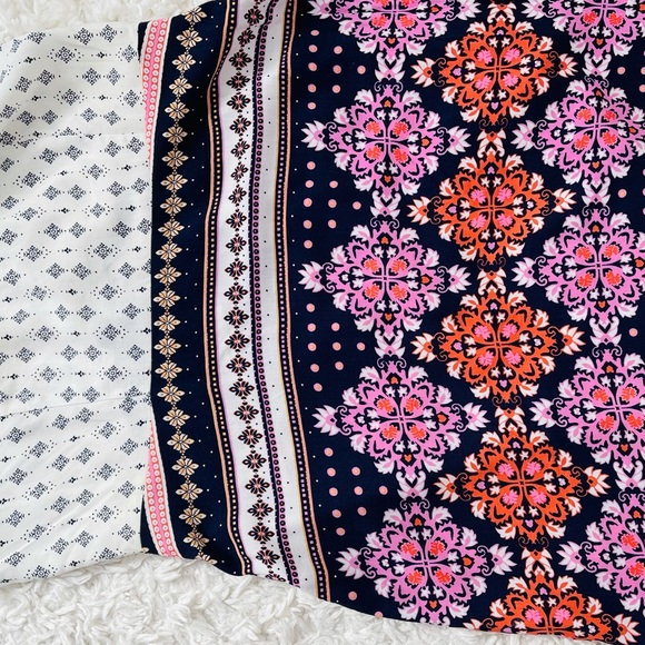 H&M multi-patterned halter white and purple boho mini dress - Picture 5 of 11